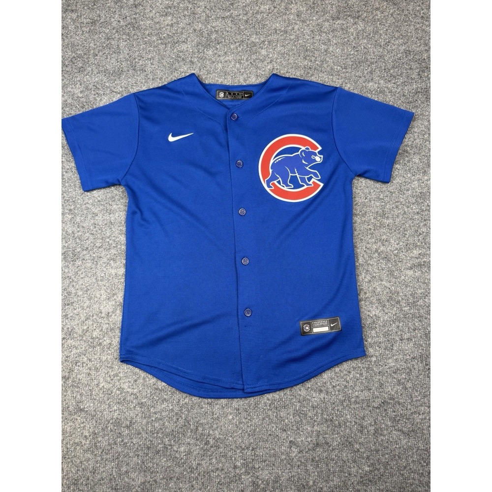 Nike Chicago Cubs Javier Baez #9 Youth M Blue MLB Baseball Jersey